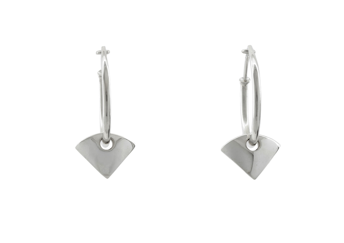 E14 Arc Hoop Earring, White Gold & Platinum