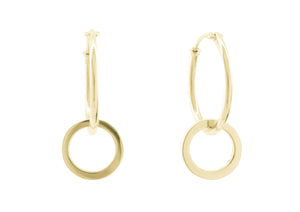 E1 Open Circle Hoop Earrings, Yellow Gold