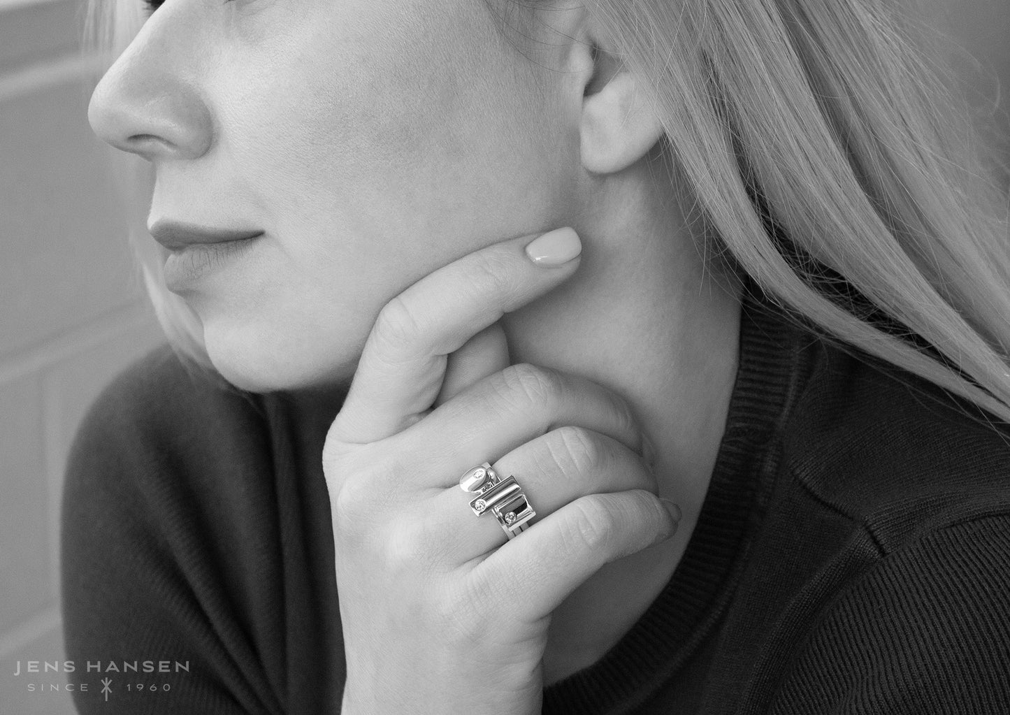 Square Love Stories Stacker Ring, Yellow Gold