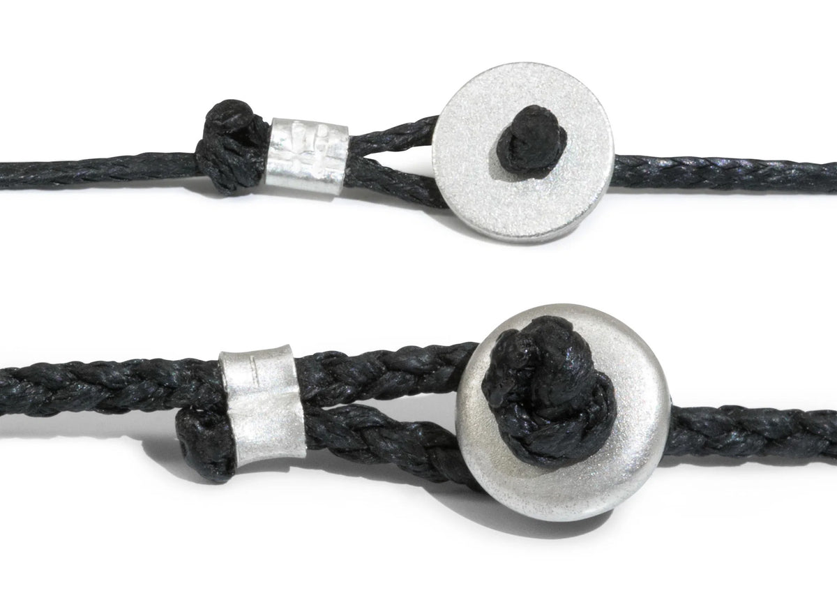 Wax Cord with Toggle, White Gold & Platinum