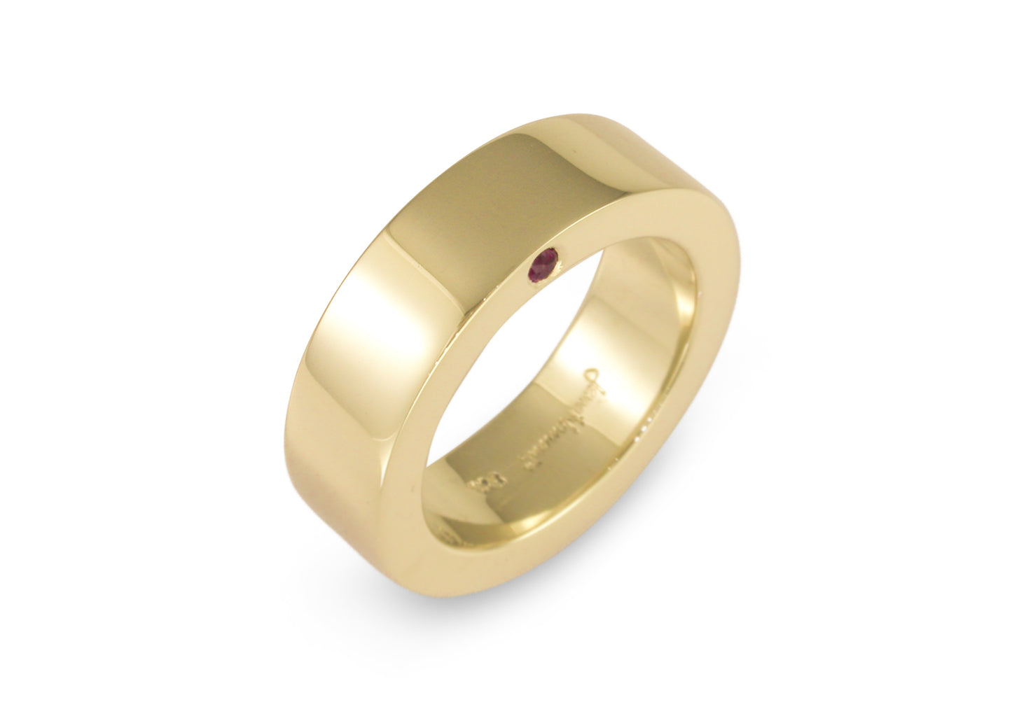 Side Gemstone Ring, Yellow Gold