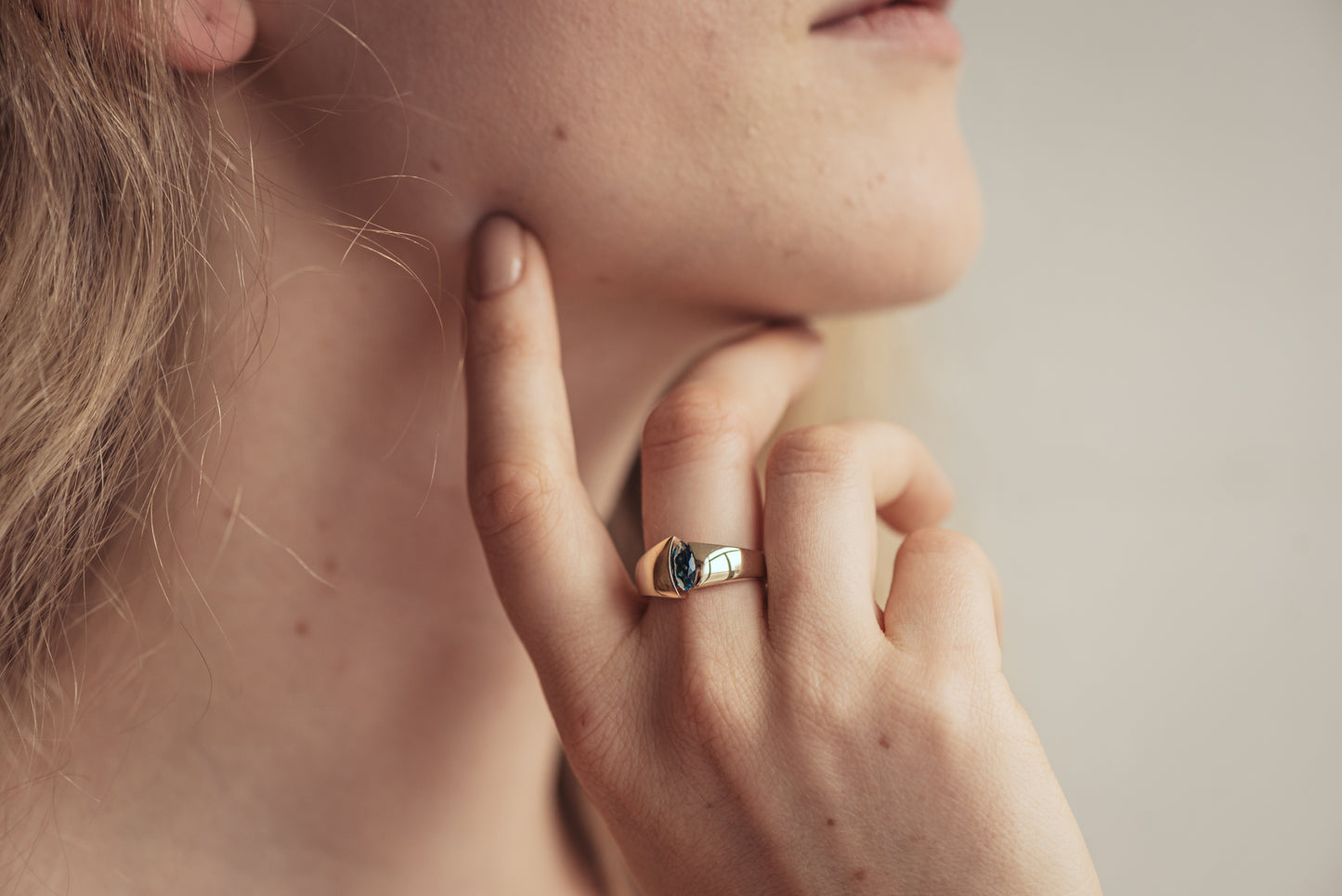 The Jens Hansen Marquise Precious Gemstone Ring, Yellow Gold
