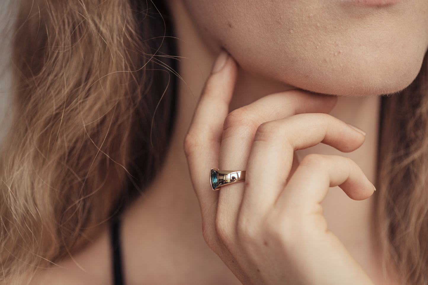The Jens Hansen Marquise Precious Gemstone Ring, Yellow Gold