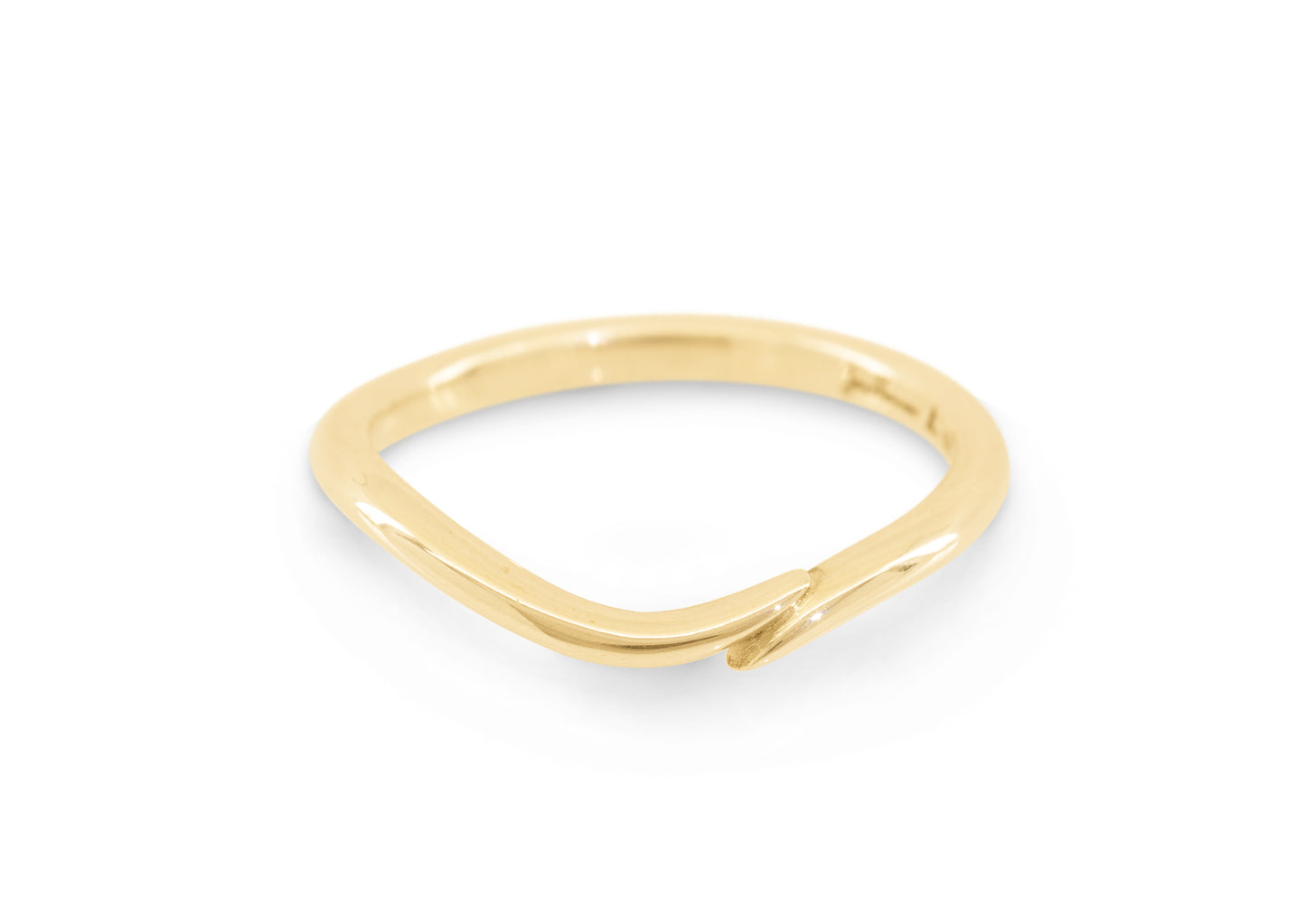 Simple Elvish Wedding Band, Yellow Gold