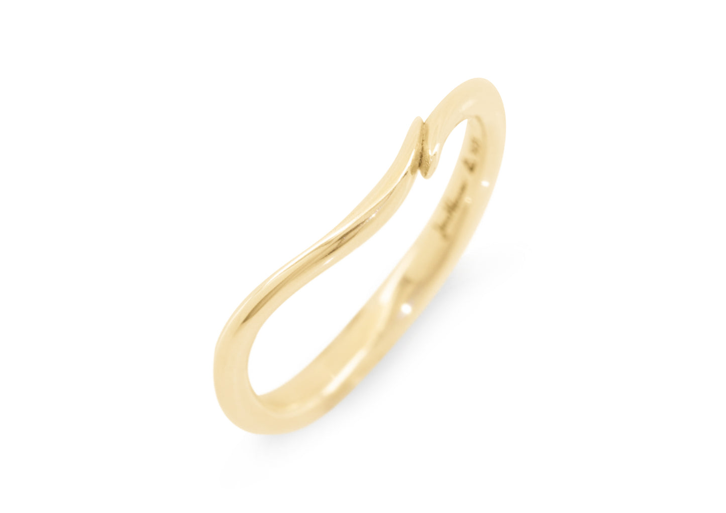 Simple Elvish Wedding Band, Yellow Gold