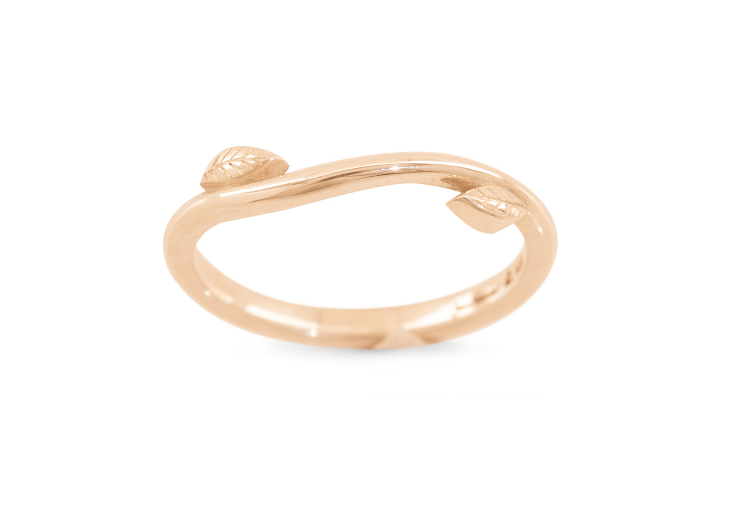 Simple Elvish Vine Wedding Band, Red Gold