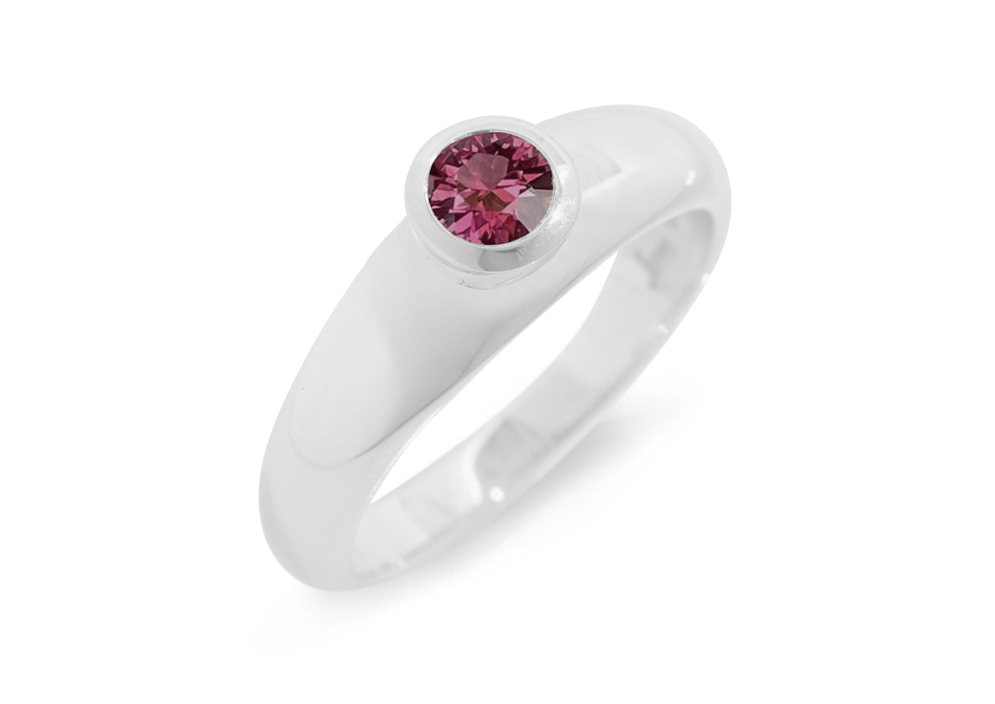 Simple Gemstone Ring, Sterling Silver