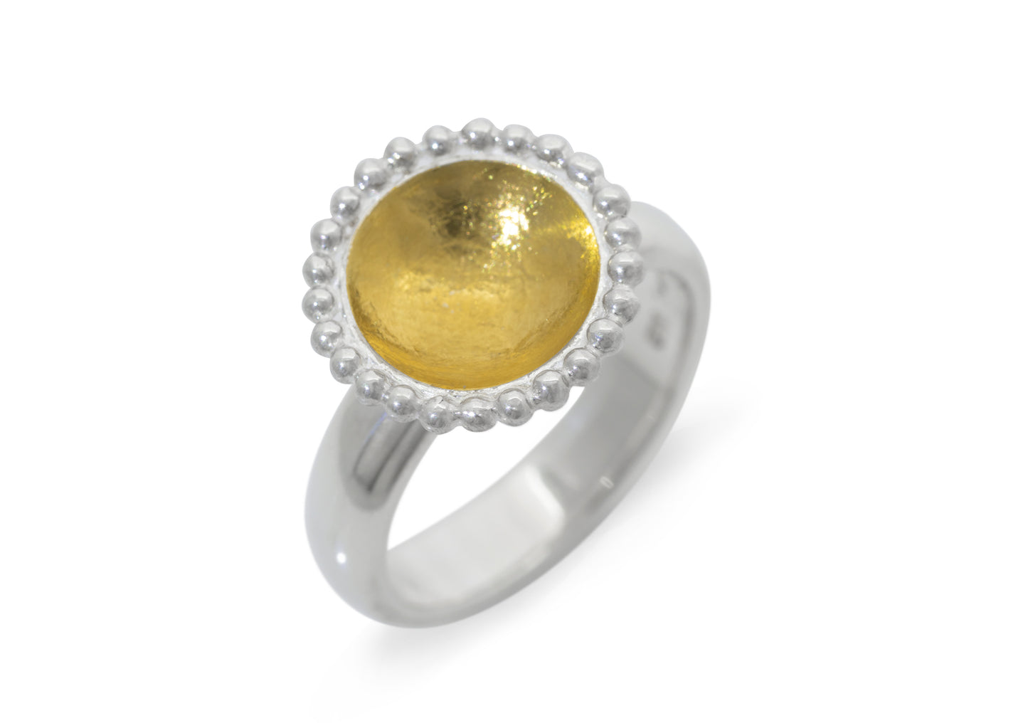 Round Gold Bond Ring, Sterling Silver
