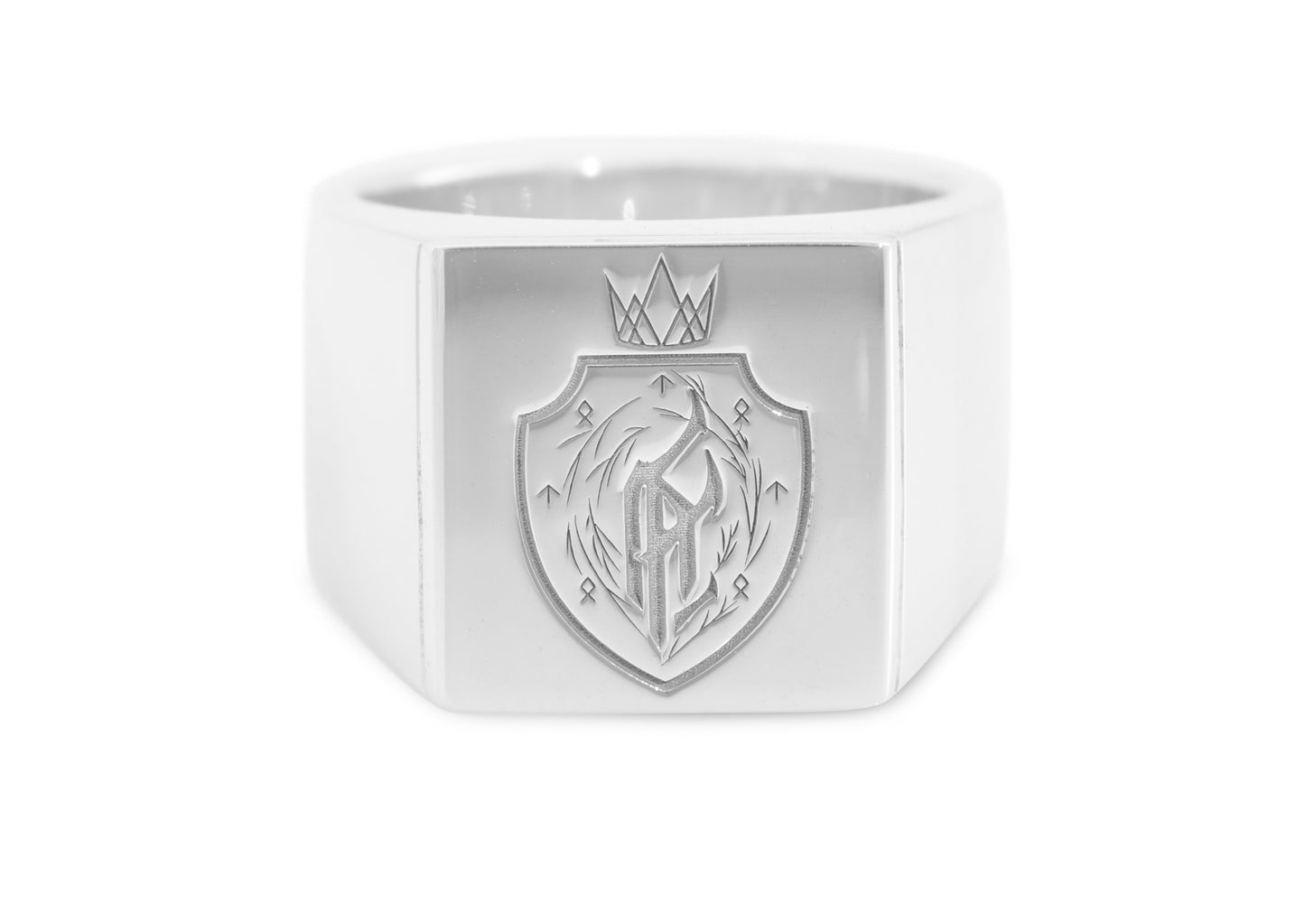 Custom Engraved Square Signet Ring, Sterling Silver