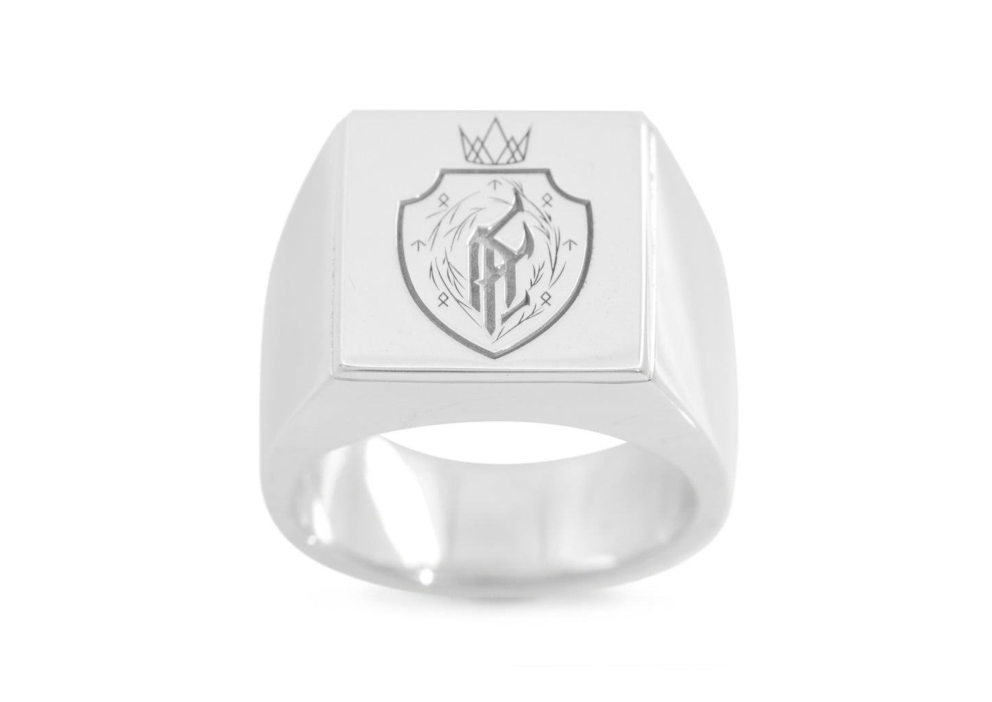 Custom Engraved Square Signet Ring, Sterling Silver