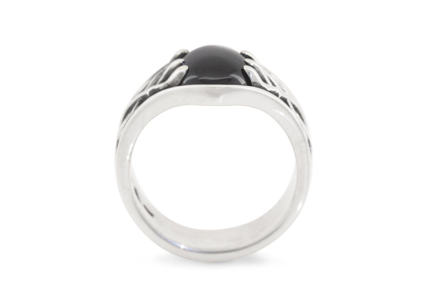 Elvish Woodland Gemstone Signet Style Ring, Sterling Silver