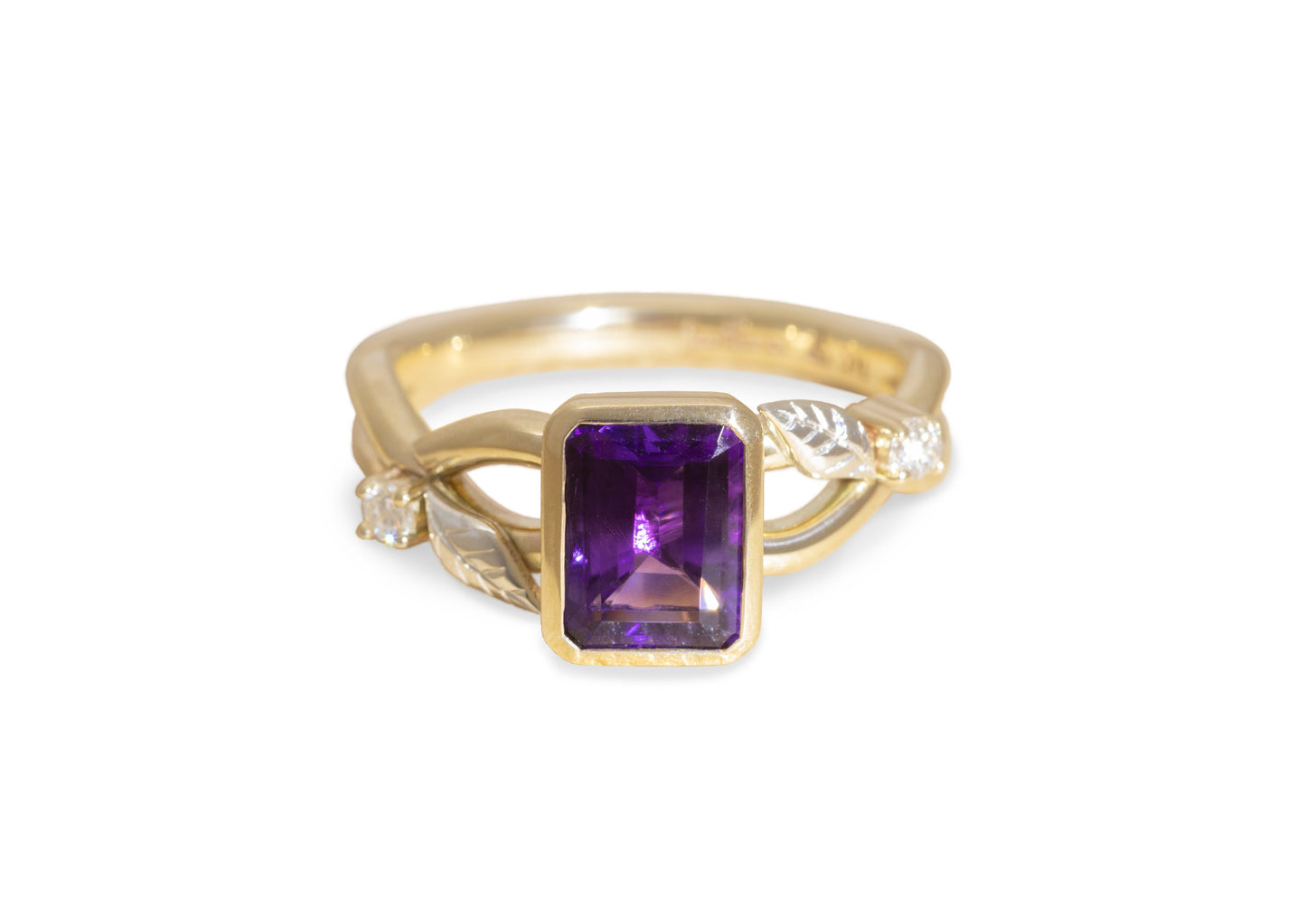 Amethyst Vine Ring, Yellow & White Gold