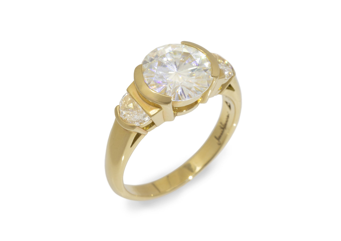 Moon Fire Engagement Ring, Yellow Gold