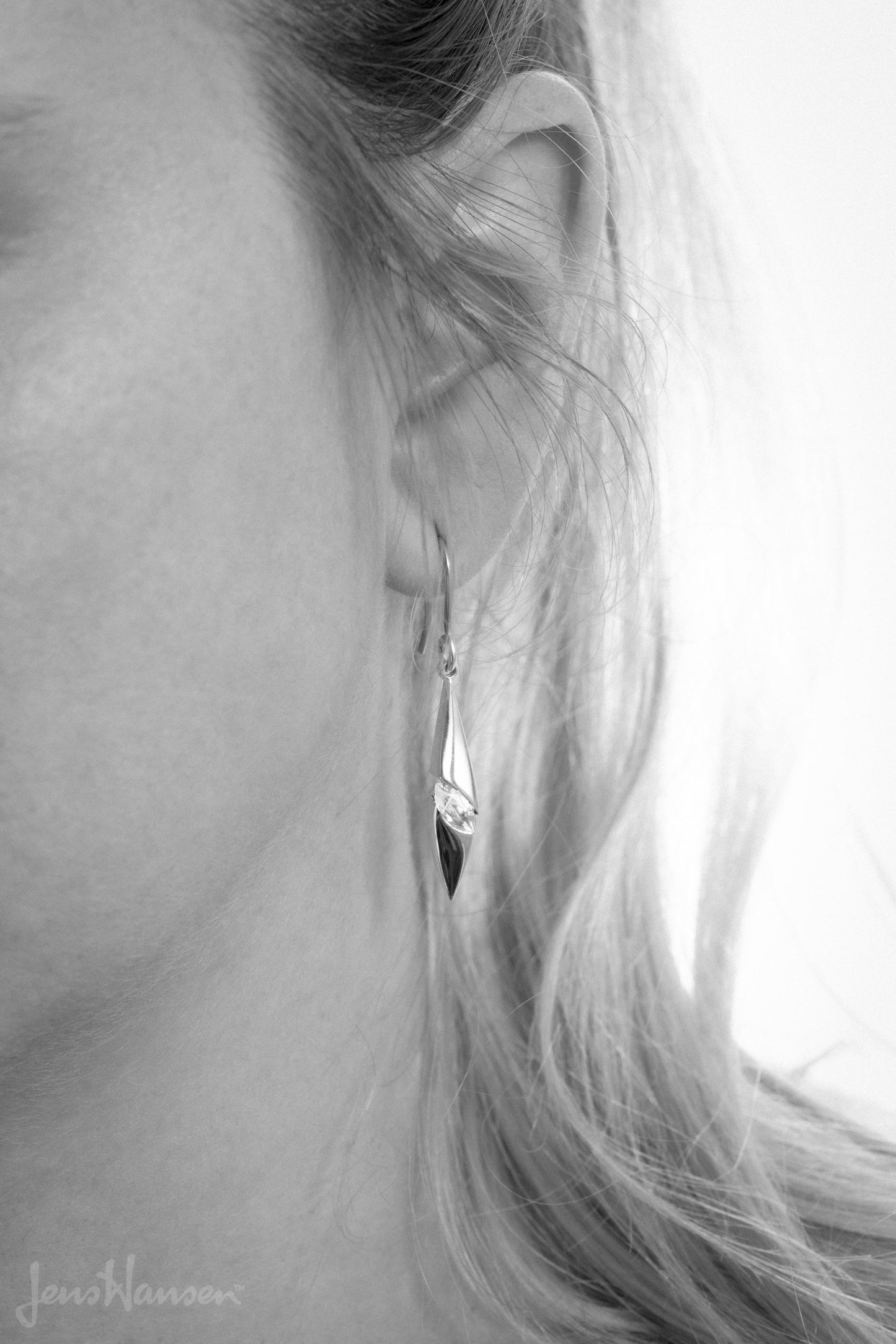 JW738 Marquise Diamond Earrings, White Gold & Platinum