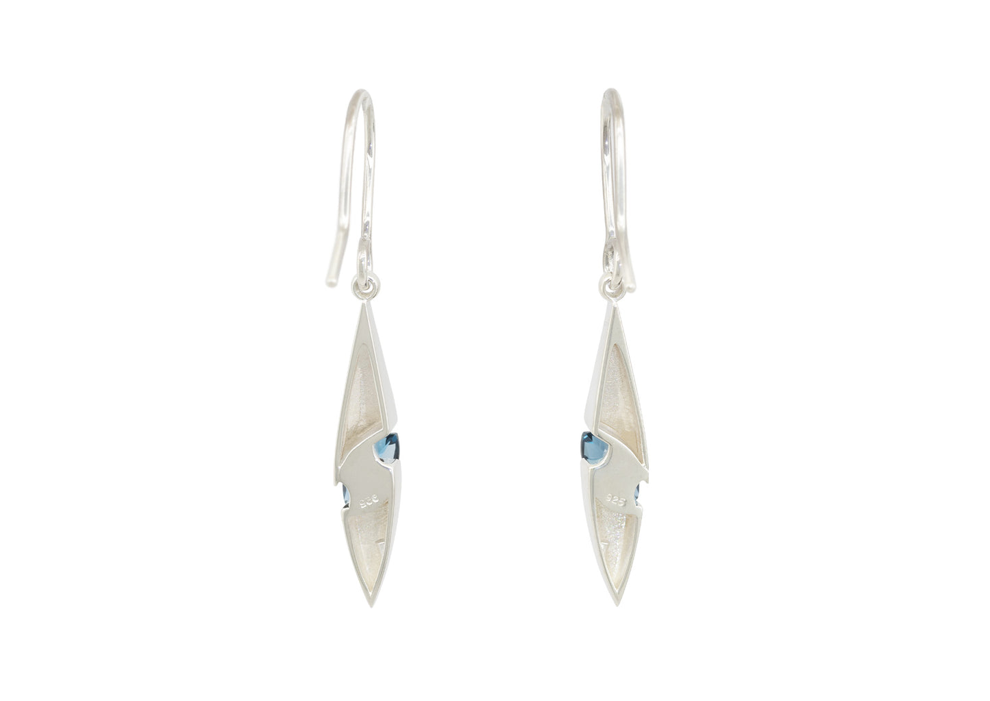 JW738 Marquise Gemstone Earrings, Sterling Silver