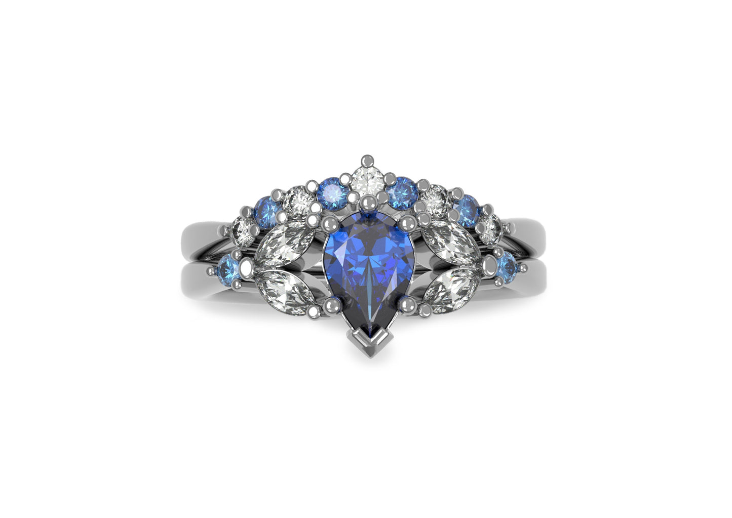 Tanzanite and Diamond Love Set, Platinum