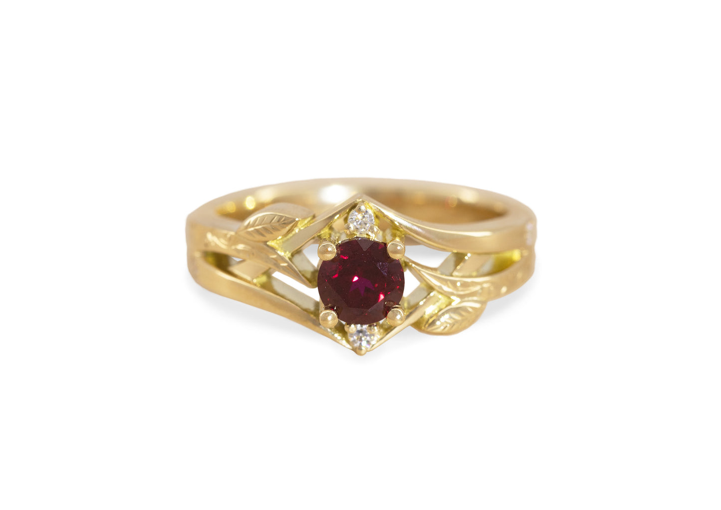 Celestial Elvish Woodland Ring, Yellow Gold