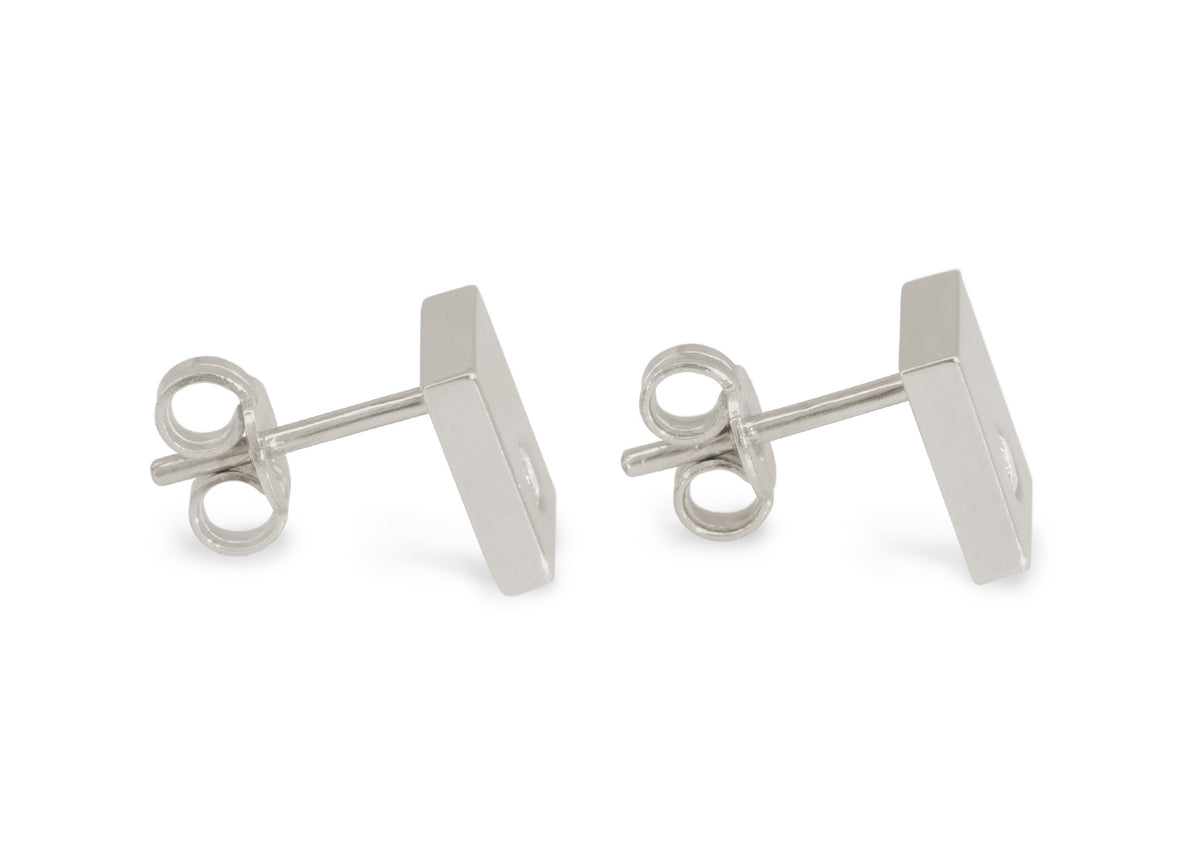 Square Love Stories Diamond Earrings, White Gold & Platinum
