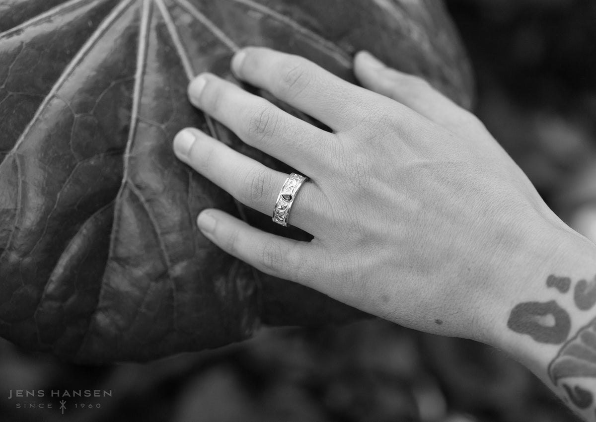 Elvish Leaf Gemstone Ring, Yellow Gold