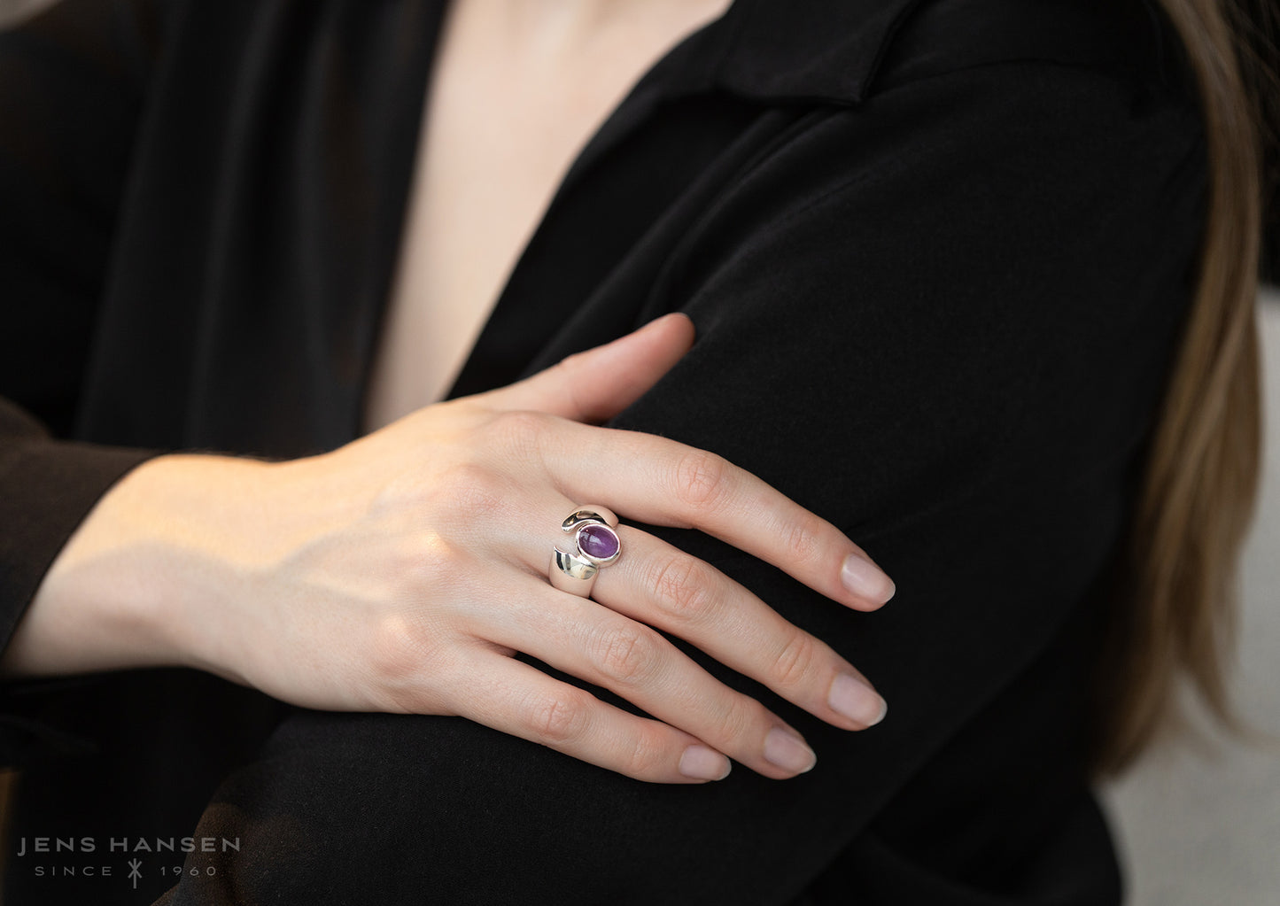 JW23 Cabochon Gemstone Ring, Sterling Silver