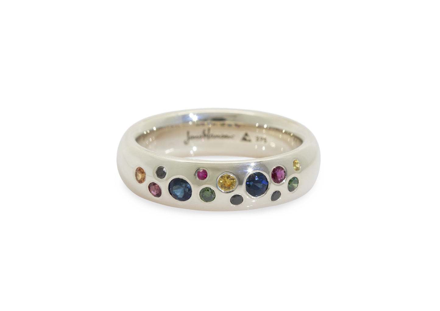 Scattered Rainbow Replica Ring, White Gold