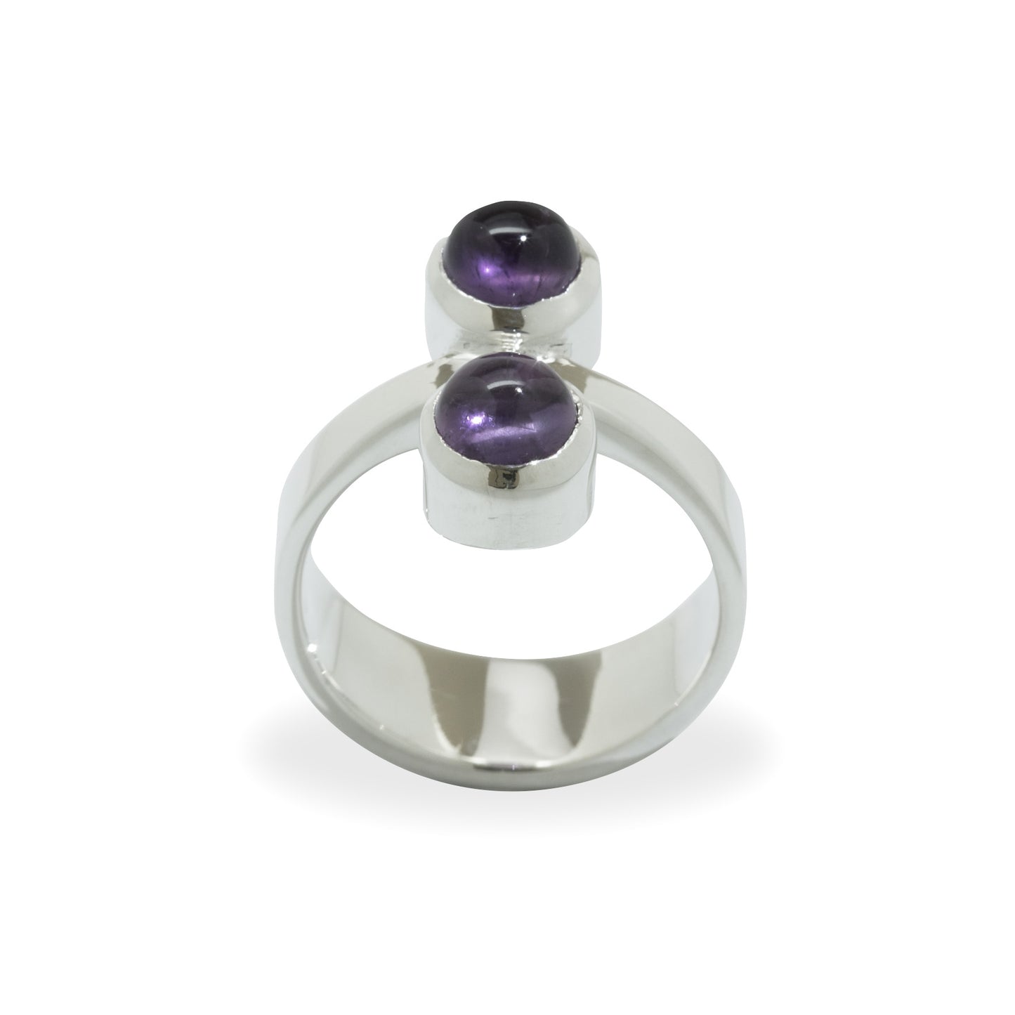 JW362 Double Amethyst Ring, Sterling Silver