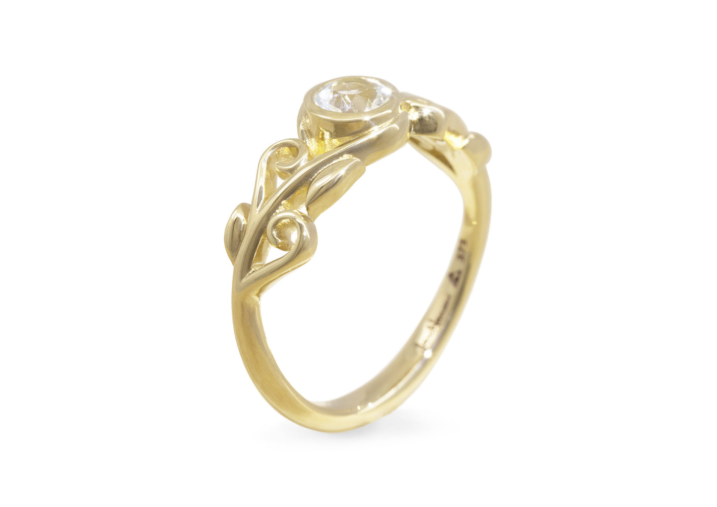 Diamond Elvish Vine Ring, Yellow Gold