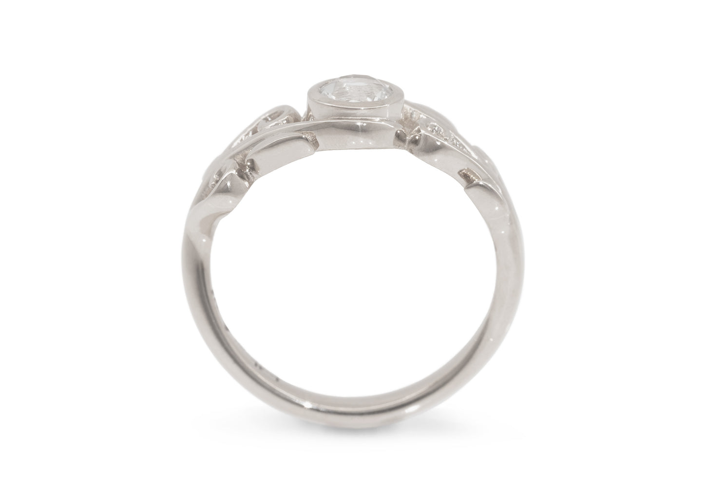 Diamond Elvish Vine Ring, White Gold & Platinum