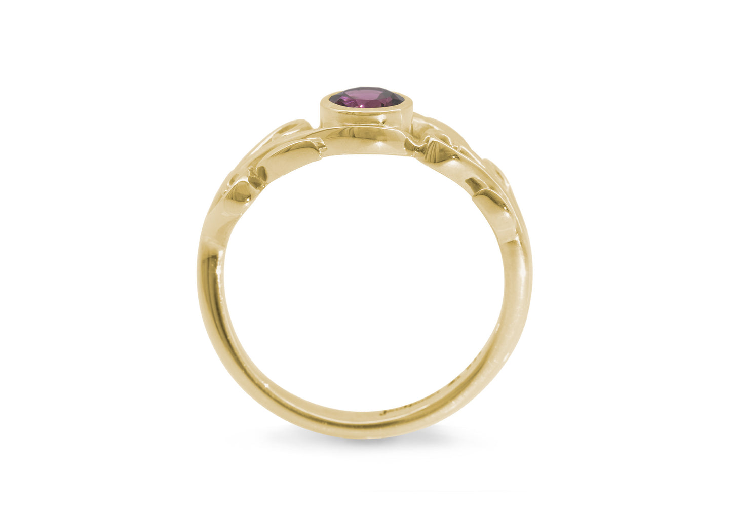 Precious Gemstone Elvish Vine Ring, Yellow Gold