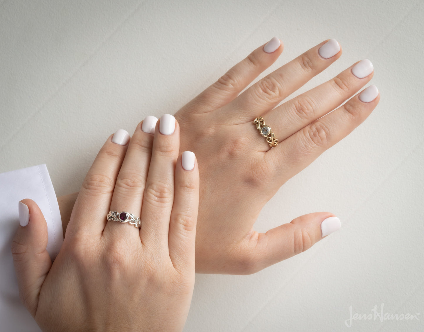 Diamond Elvish Vine Ring, White Gold & Platinum