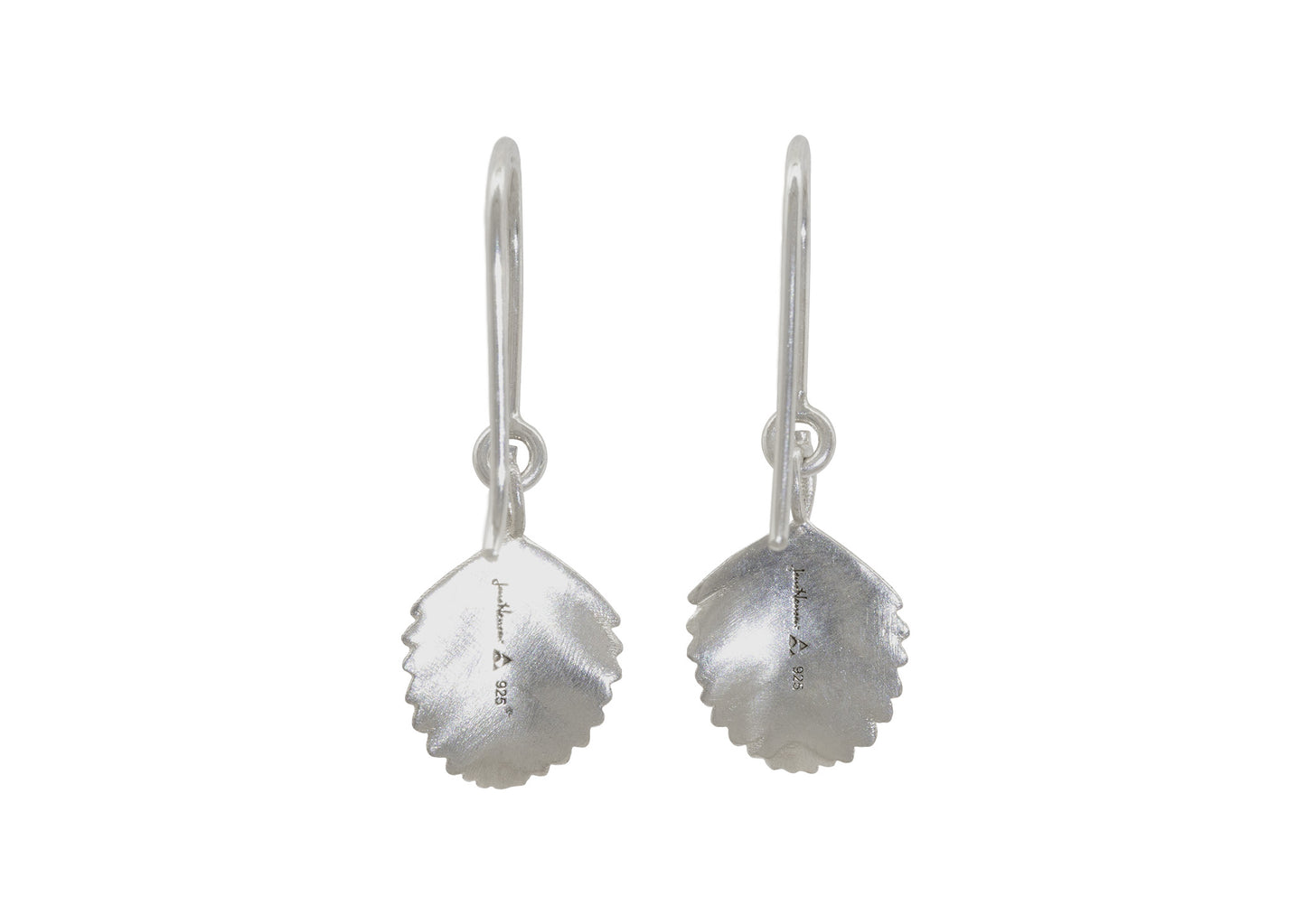 Beech Leaf Earrings, White Gold & Platinum