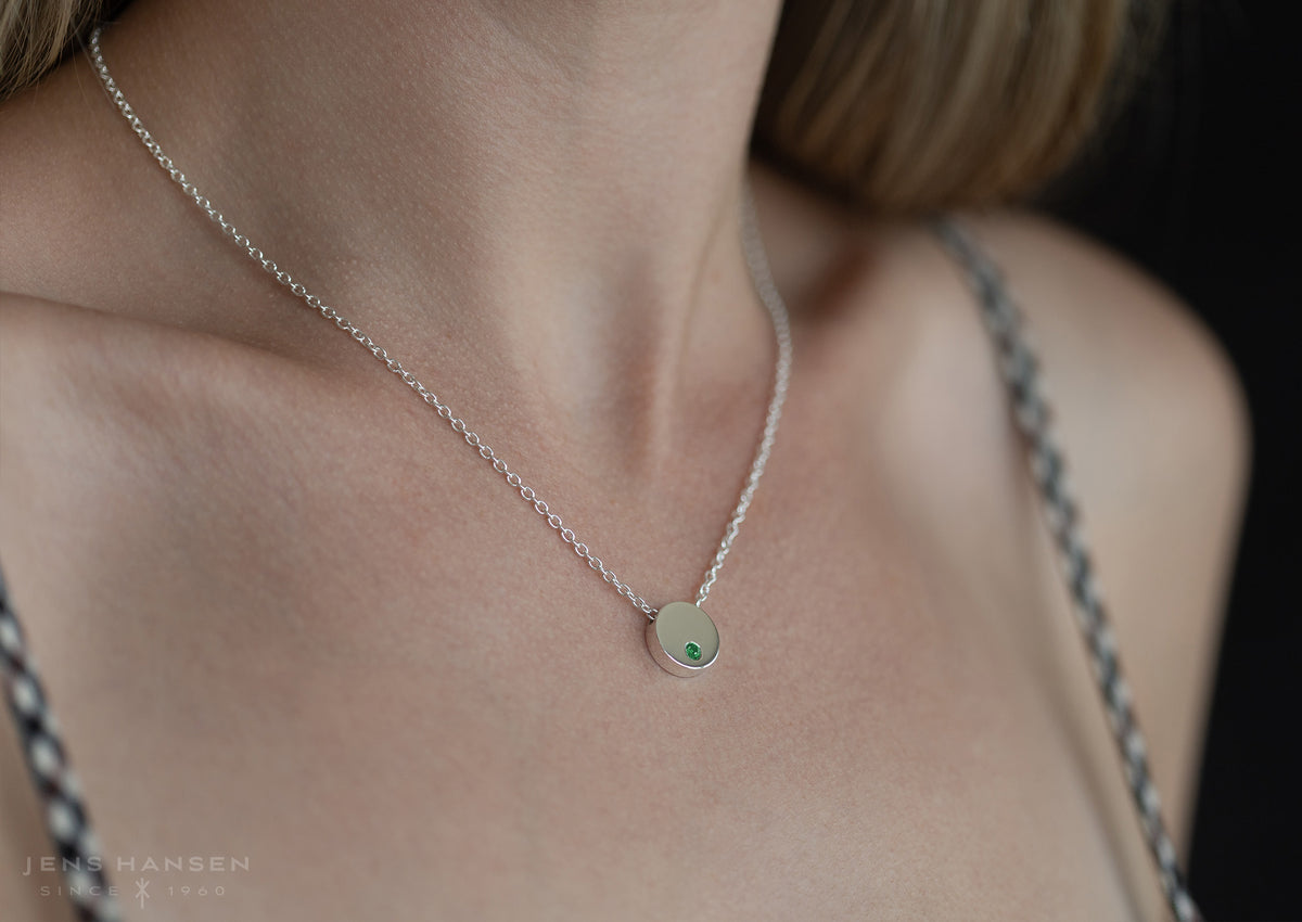 Round Love Stories Precious Gemstone Pendant, Sterling Silver