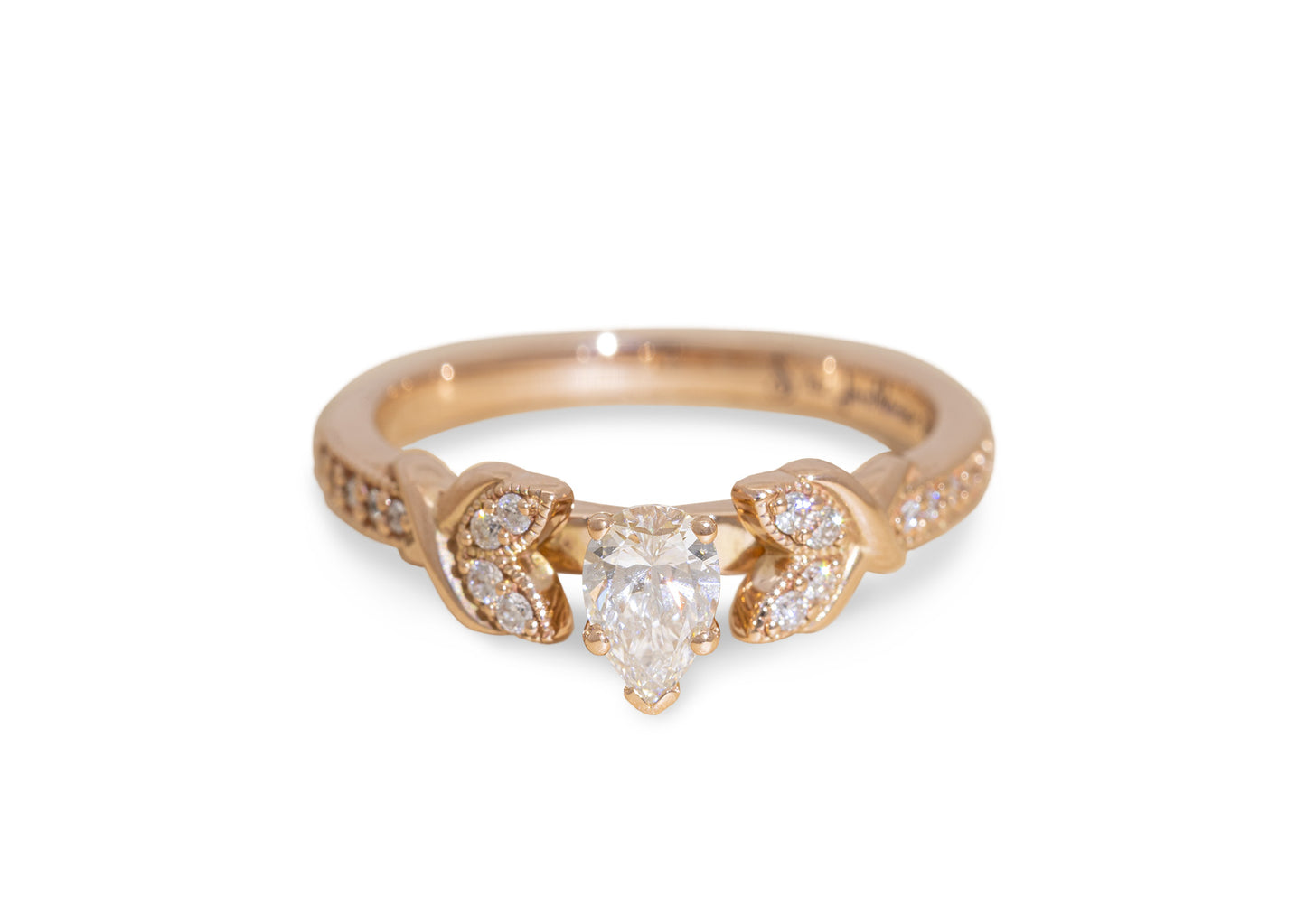 Rose of Diamonds Engagement Ring, Rose Gold