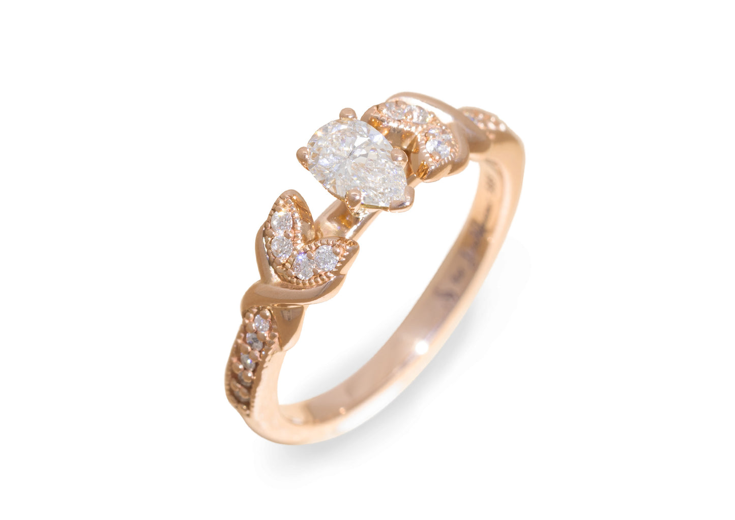 Rose of Diamonds Engagement Ring, Rose Gold
