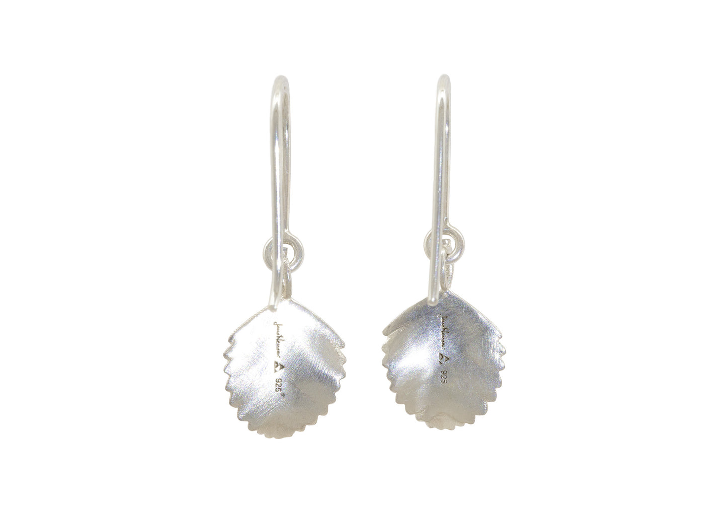 Beech Leaf Earrings, Sterling Silver