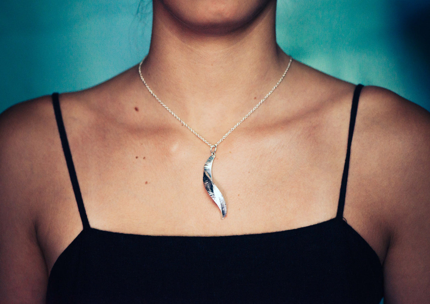 WVI Spring Leaf Pendant, Pure Silver