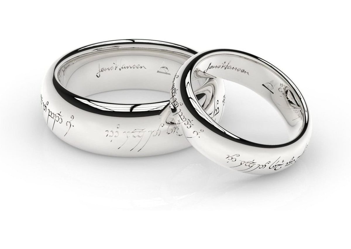 Elvish Love Ring Set in White Gold & Platinum