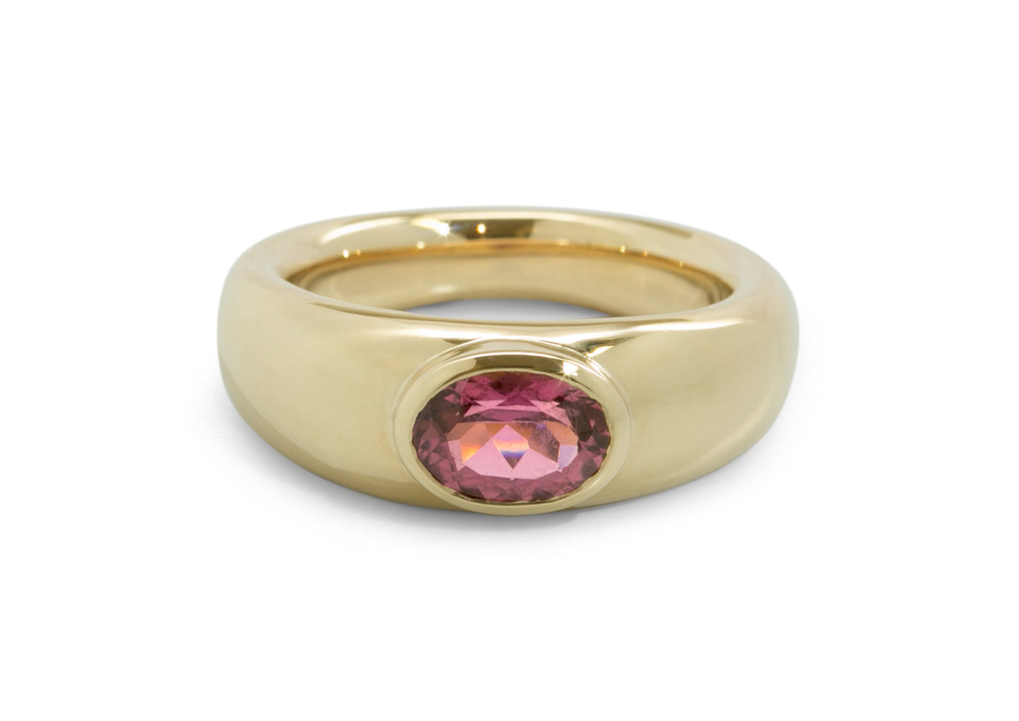 JW102 Gemstone Ring, Yellow Gold