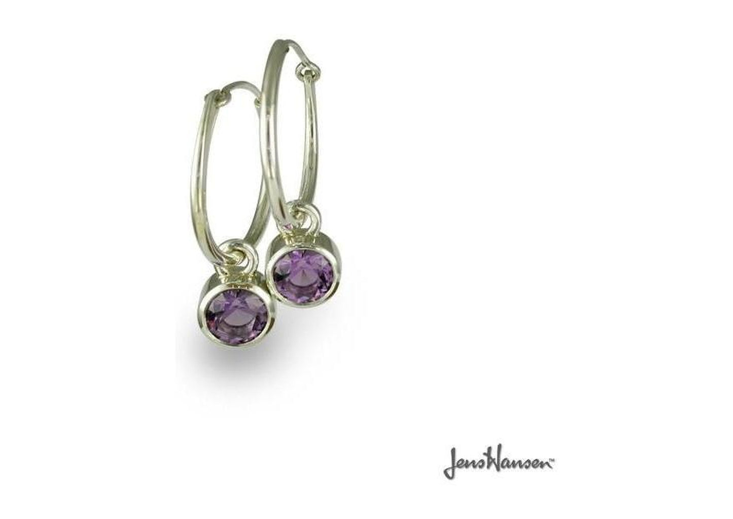 Sterling Silver Iolite Hoop Earrings - Jens Hansen