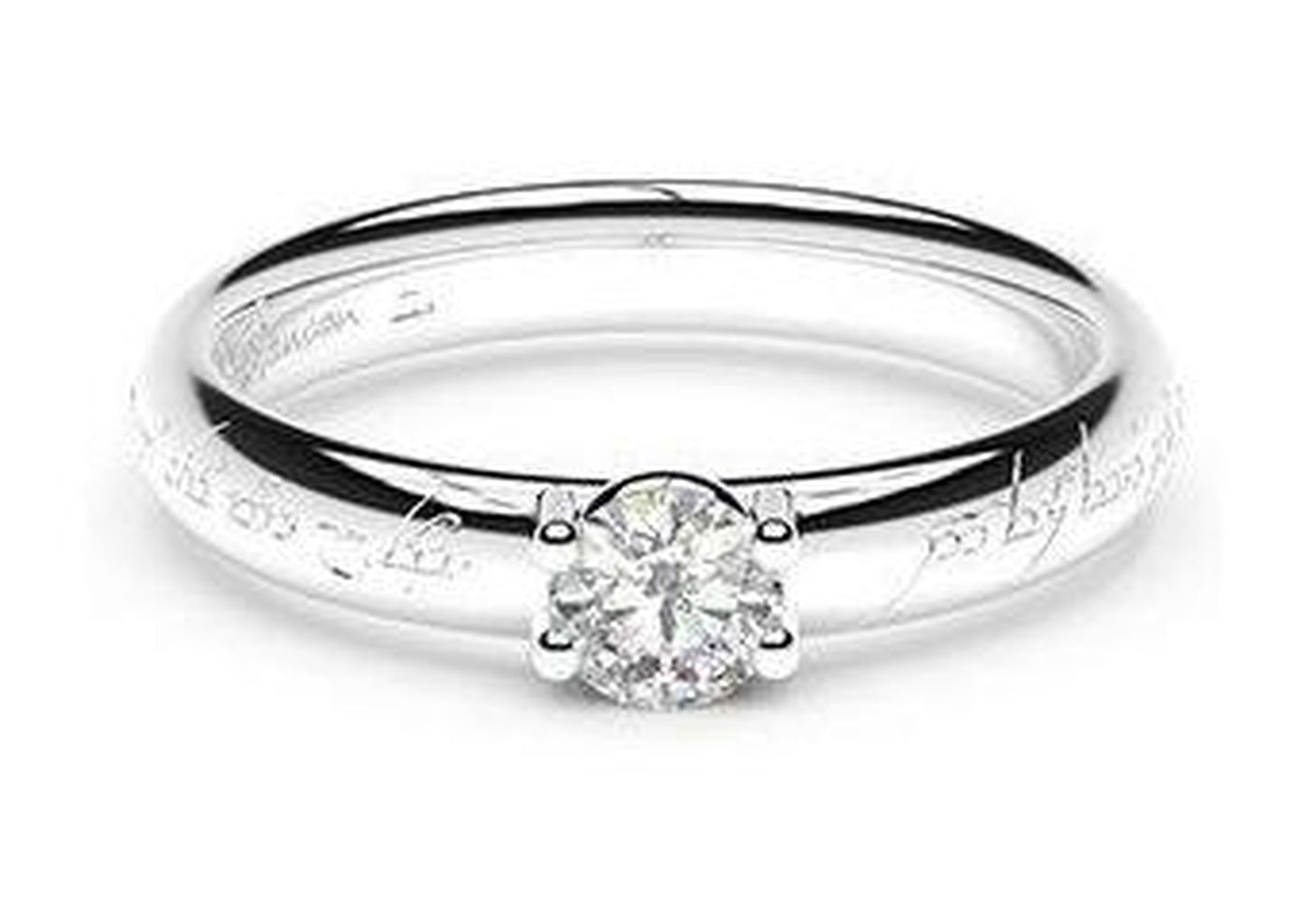 Petite Contemporary Elvish Engagement Ring, ~.33ct Palladium