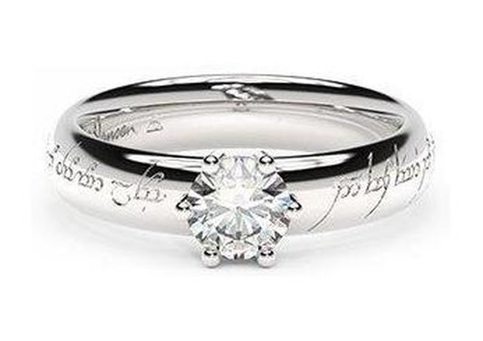 Classic Elvish Engagement Ring, ~.50ct Platinum