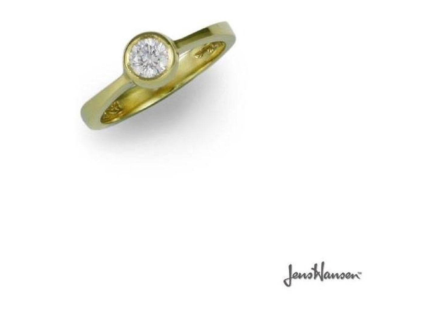 18ct Gold & Bezel set Diamond Ring Design - Jens Hansen