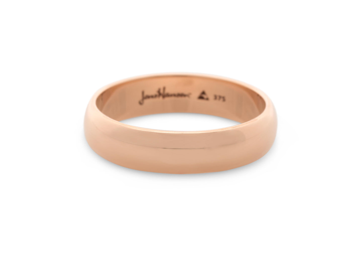 3-12mm Classic Half Round Wedding Band, Red Gold