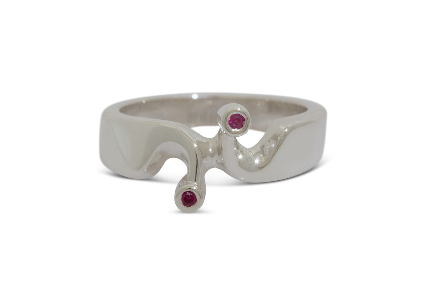 JW81 Twin Gemstone Ring, Sterling Silver