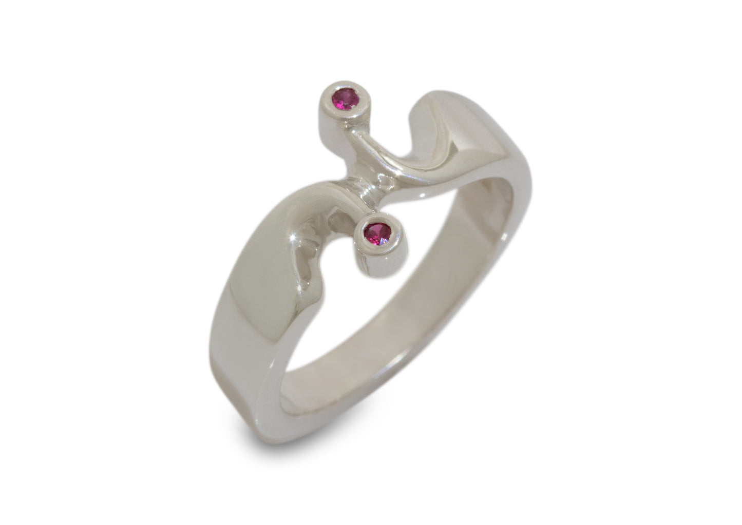 JW81 Twin Gemstone Ring, Sterling Silver