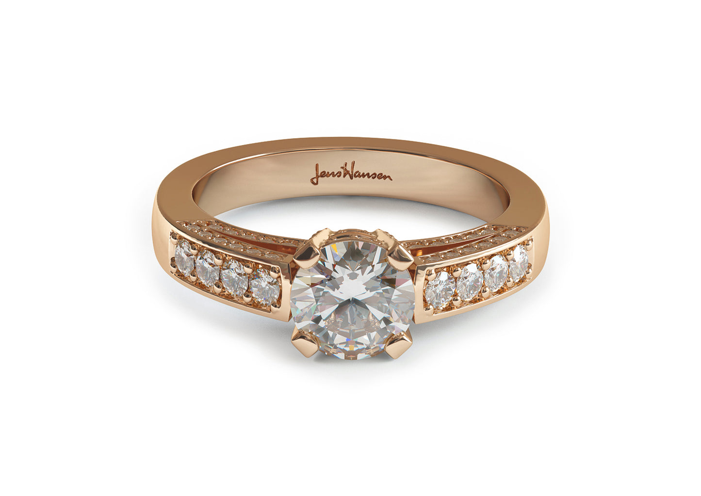 Exquisite Diamond Ring, Red Gold