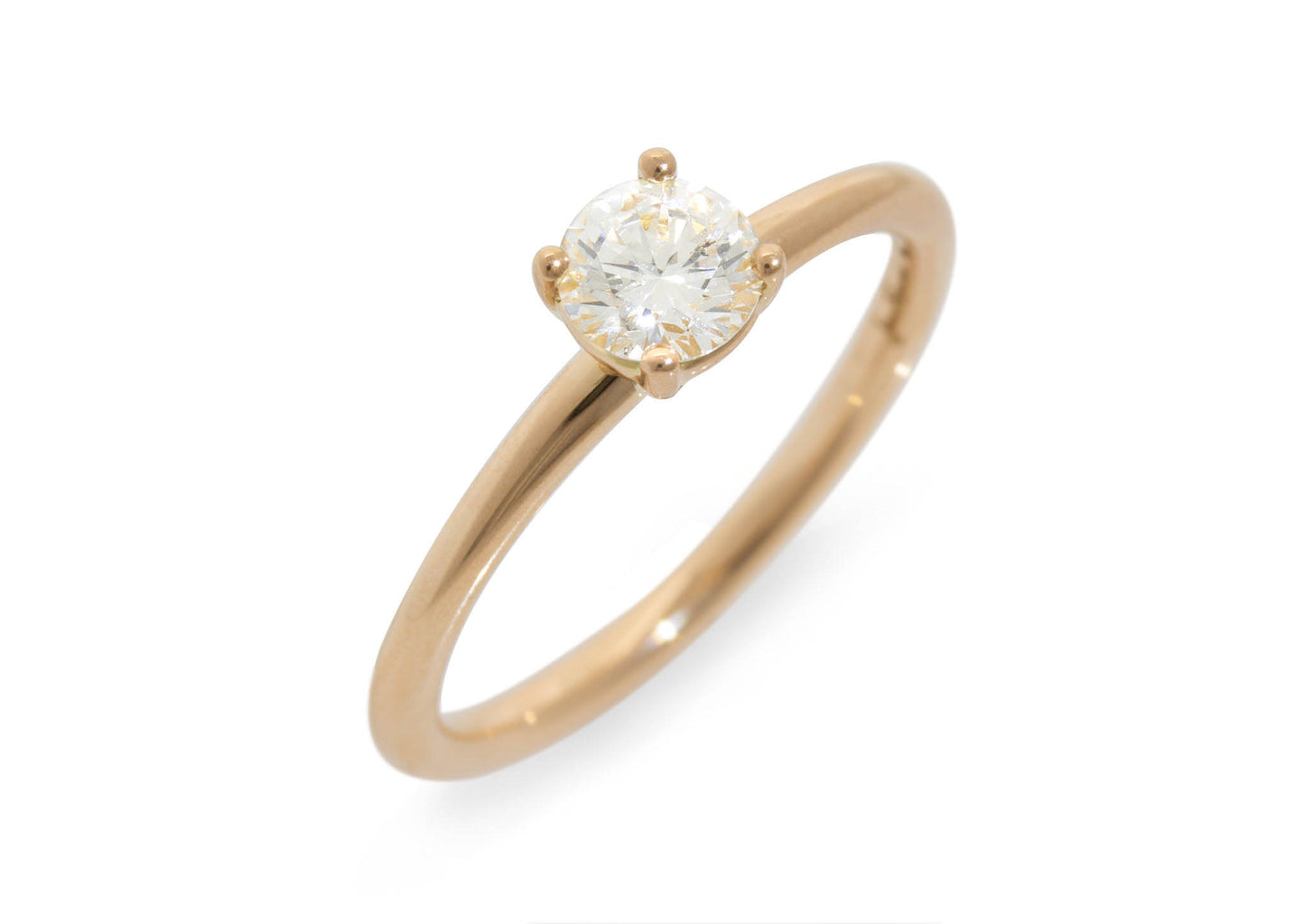 J2735 Diamond Engagement Ring, Red Gold