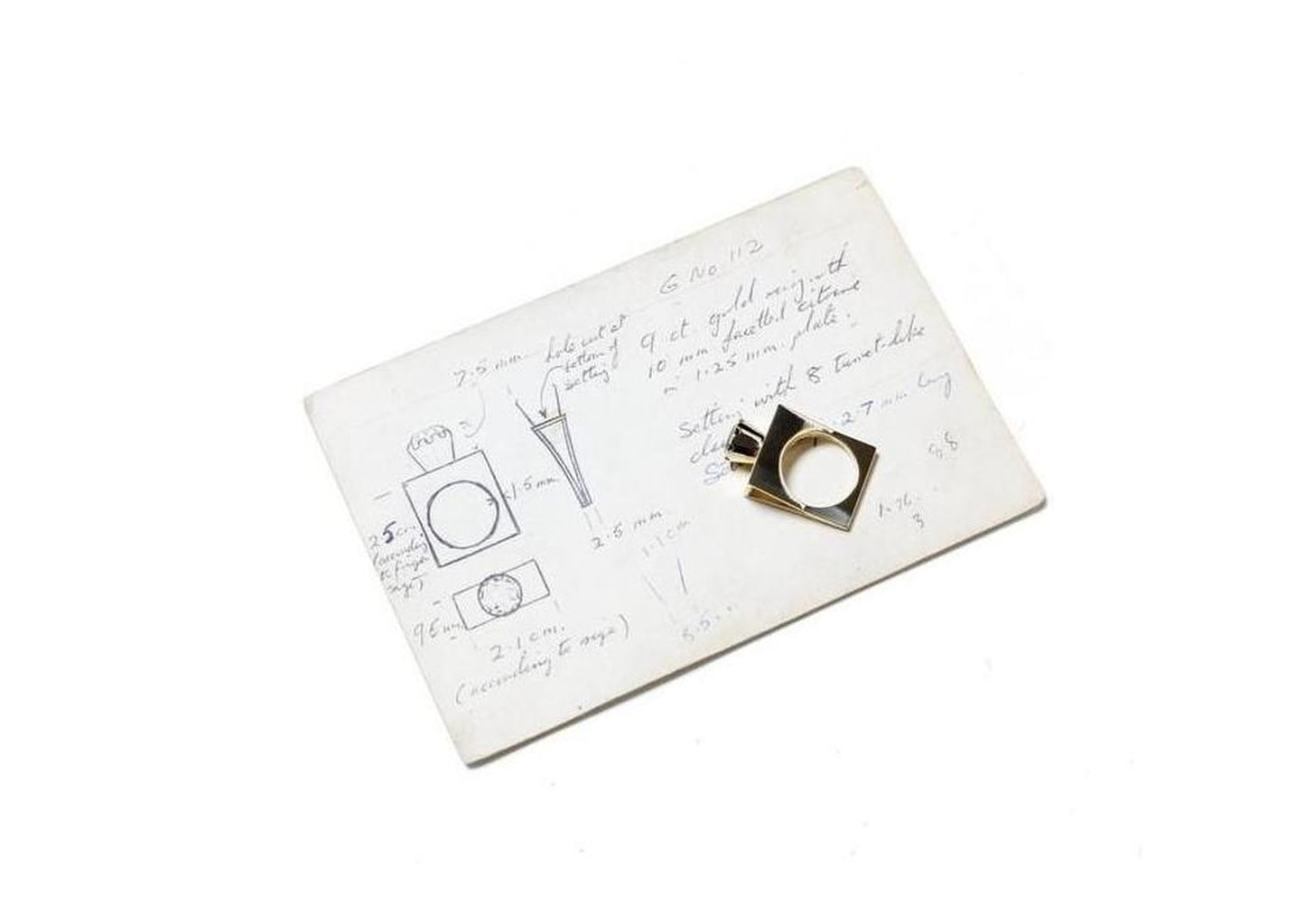9ct Gold Crown Setting Ring with Facetted Stone - Jens Hansen - 2