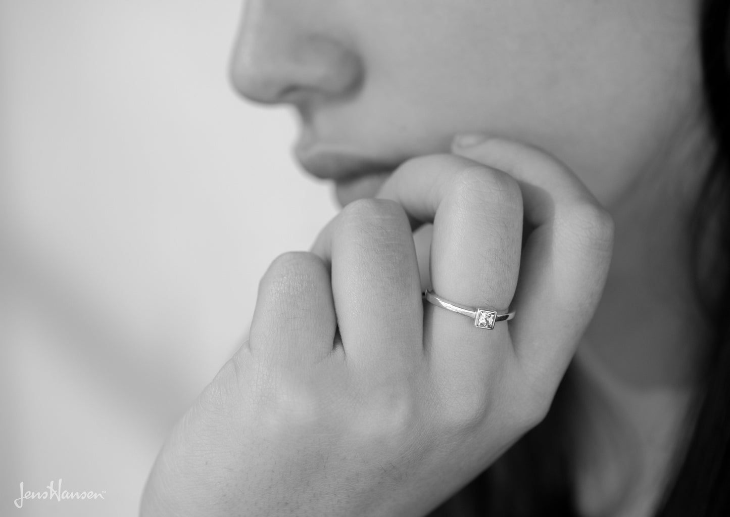Princess Diamond Solitaire Ring, White Gold & Platinum