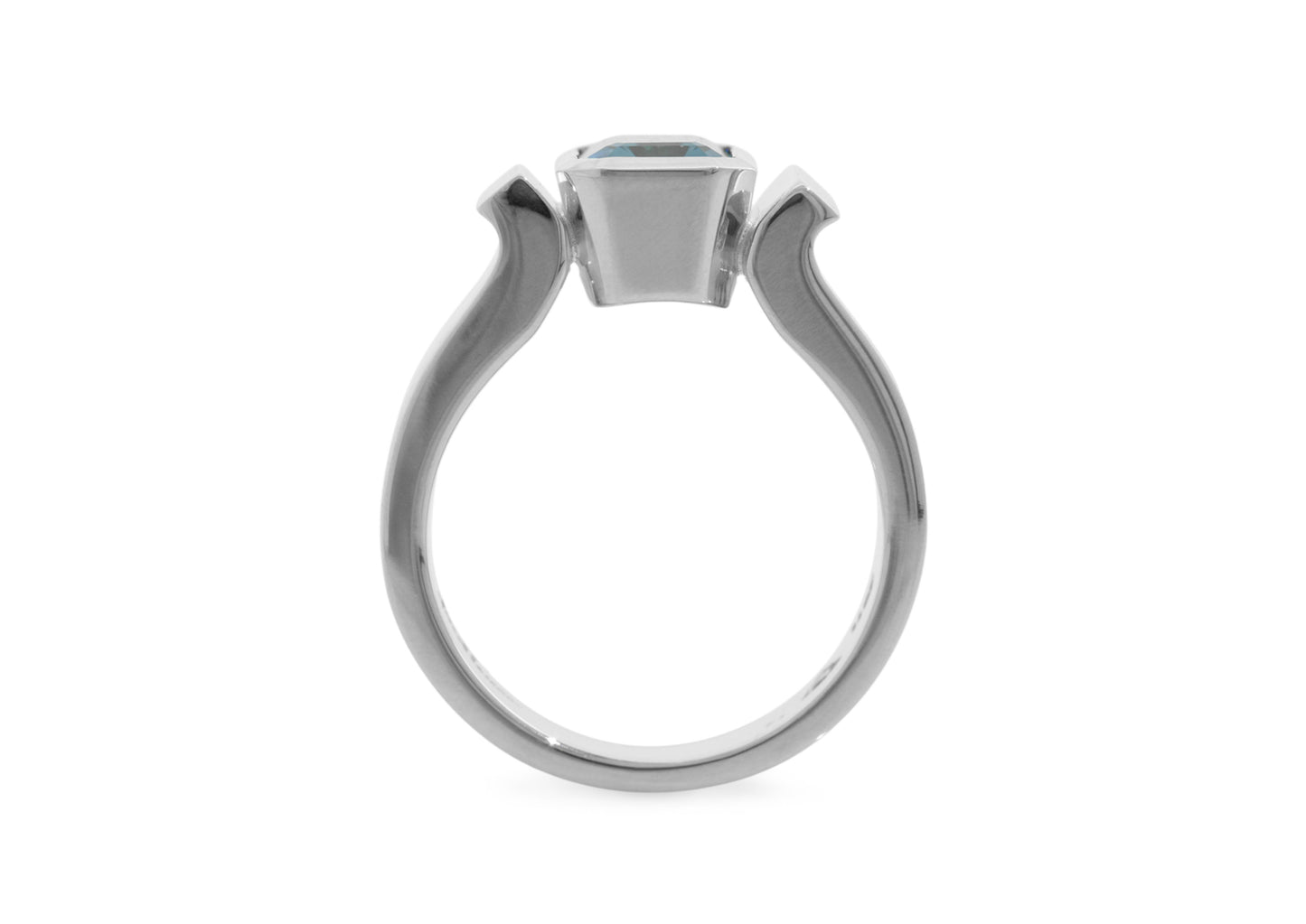 Emerald cut Gemstone Ring, Sterling Silver